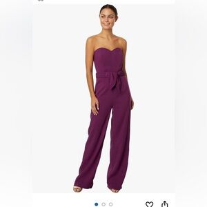 Lily Pulitzer Rosalie strapless jumpsuit Amarena cherry wide leg pants  2 NWT